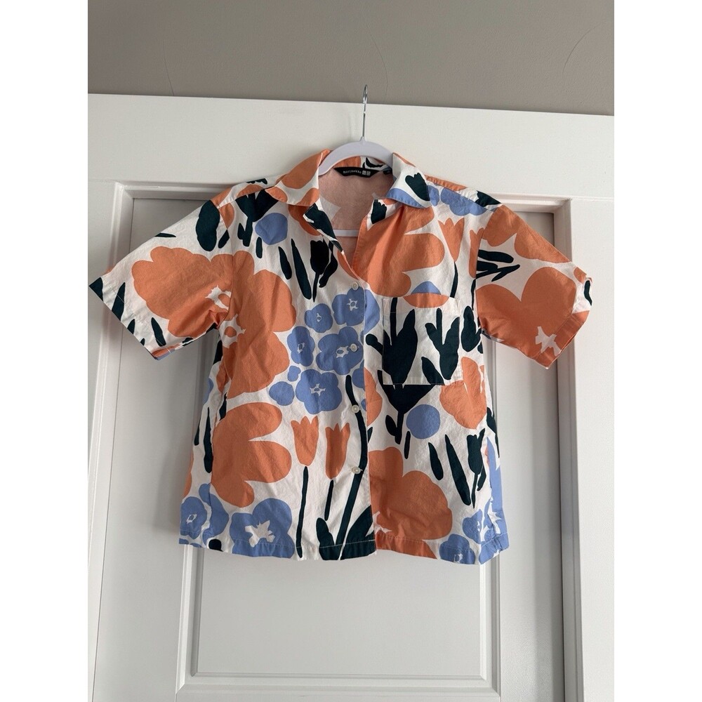 Uniqlo x Marimekko Floral Camp Collar Shirt XS Boxy Scandinavian oversized